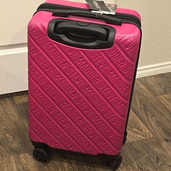 Steve Madden Branded Logo 20" Hard Side Logo Luggage- Rose - Picture 7 of 9